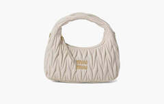 Сумка Miu Miu Wander Matelasse Nappa Leather Hobo Bag "White"