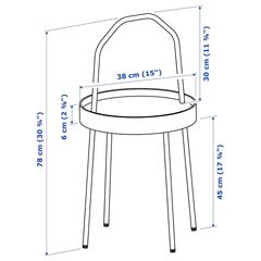 Приставной столик IKEA BURVIK (БУРВИК), Голубой, 38 см