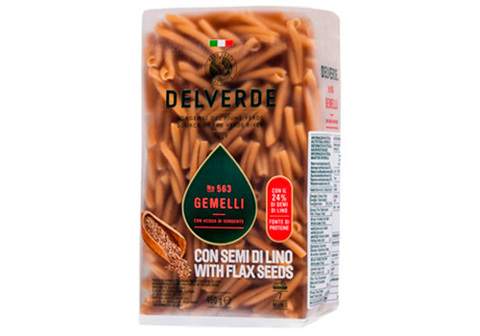 Макароны Джемелли с добавлением льняной муки Delverde, 450г