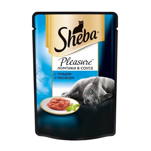 Sheba Pleasure пауч для кошек ломтики в соусе (тунец и лосось) 85 г