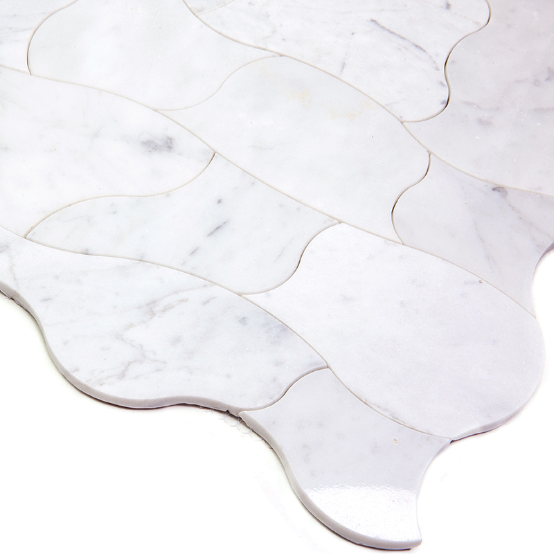 PCS-3 Итальянская мозаика мрамор Skalini Picasso белый светлый камень