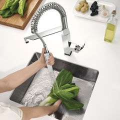 Смеситель для кухонной мойки GROHE Eurocube профессиональный, хром (31395000)