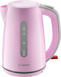 Чайник электрический Bosch TWK7500K 1.7л. 2200Вт розовый/серый корпус: пластик