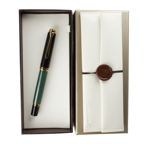 Ручка перьевая Pelikan Souverän® M600, Black & Green GT. EF (980003)