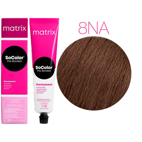 Matrix Socolor Pre-Bonded 8NA светлый блондин натуральный пепельный, стойкая крем-краска для волос с бондером