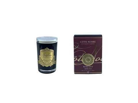 Свеча 75гр Cote Noire Rose Oud черно-золотая