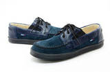 Ботинки для мальчиков кожаные Лель (LEL) на шнурках, цвет темно синий. Изображение 10 из 13.