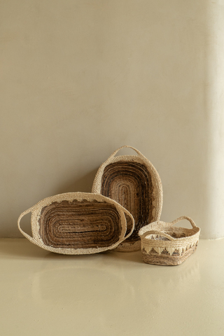 Сет из трех овальных корзин Сет из трех овальных корзин