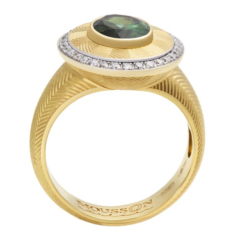 Кольцо с Турмалином и Бриллиантами, R0084-0/10