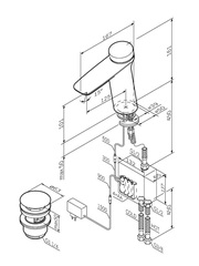 Электронный смеситель для умывальника TouchReel с донным клапаном, AM.PM Inspire V2.0 - F50A82400