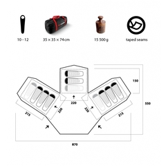 Палатка Trimm Family BUNGALOW II, песочный 8+3