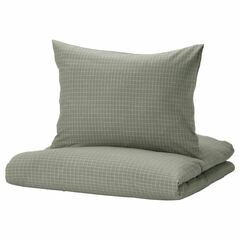 Комплект постельного белья IKEA AKERFIBBLA (ОКЕРФИББЛА), Двуспальный, Хари в клетку, 240x220, 50x80 см