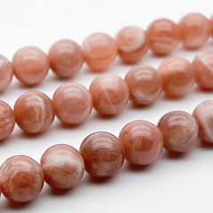 Солнечный камень бусины, диаметр 10,2-10,4 мм, цена за 9 шт (1/4 нити)