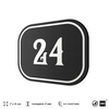 Номерок на дверь квартиры 24, для кабинета, офиса, шильдик 9 х 7 см, черный, Айдентика Технолоджи
