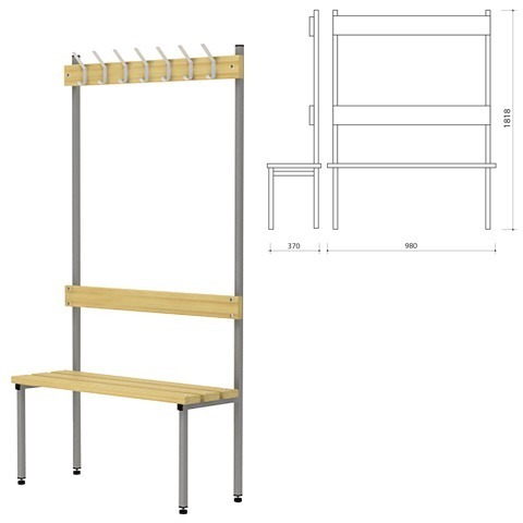 Вешалка со скамьей П-091Д/1
