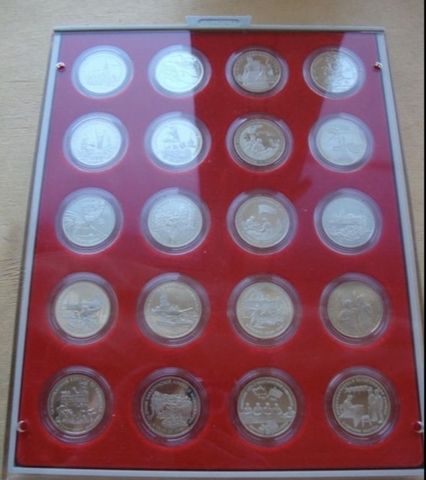 Набор из 20 монет 3 рубля 1991-1995 50 лет Великой победы в ВОВ