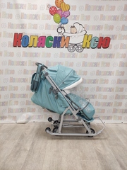 Санки-коляски Ника 7-5K мятный с шишкой
