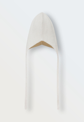 Шапочка вязаная Lite с завязками (экрю)