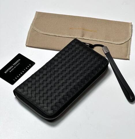 Кожаное портмоне Bottega Venetta черный