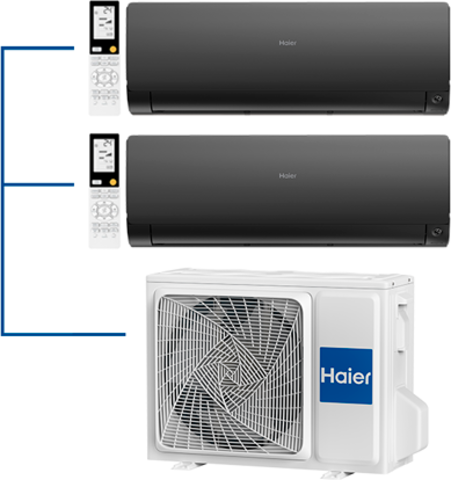 Мульти сплит-система Haier 2 х AS35S2SF2FA-B / 2U50S2SM1FA-3 на 2 комнаты 35+35 м2