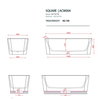 ArtCeram ACW004 38 blu avio ArtCeram SQUARE Ванна отдельностоящая, 180х80хh60см, с переливом и слив.крышкой, Livingtec (с сифоном ACA062), цвет: blu avio