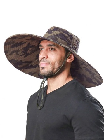 Картинка шляпа Skully Wear extra wide Brim khaki camo - 10