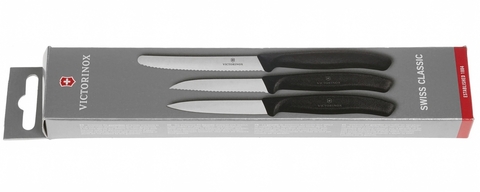Набор ножей Victorinox для очистки овощей Swiss Classic, 3 предмета, чёрный (6.7113.3)