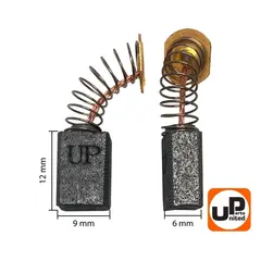 Щетка графитовая UNITED PARTS 6х9х12мм для MAKITA СВ-411 (аналог 191940-4) (10шт) 90-0780