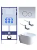 Aquatek SET Aquatek ПОЛАРИС-01-019 4в1 SET Aquatek ПОЛАРИС (рама Aquatek Standard INS-0000012+унитаз ПОЛАРИС AQ0700-01 с тонким сиденьем soft-close+ крепеж KKI-0000002 +панель KDI-0000019)