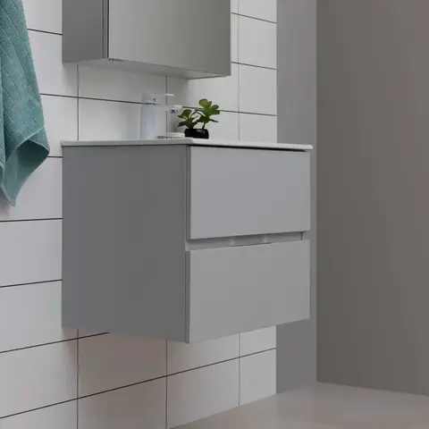 Aquanet 274127 Тумба с раковиной Алвита new 60 2 ящ. цв. серый (274127)