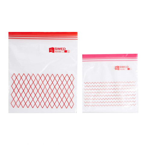 Набор пакетов с ZIP замком VASKA, объем: 0.4/1 л., размер: 15*15.5/18*21.5 см, количество: 30/30 шт, материал: полиэтилен