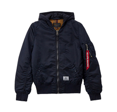 Куртка Alpha Industries MA-1 Hooded Battlewash Rep. Blue (Синий)