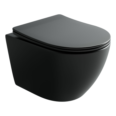 Ceramica Nova Uno CN11001TMB Унитаз подвесной безободковый, торнадо, с сиденьем микролифт, черный матовый