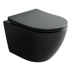 Ceramica Nova Uno CN11001TMB Унитаз подвесной безободковый, торнадо, с сиденьем микролифт, черный матовый фото