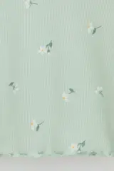 джемпер  для девочки  КР 301996-1/пастельно-зеленый,милые цветочки к543