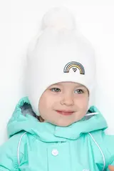 шапка  для девочки  КВ 20292/ш/белый