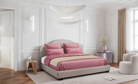 Постельное белье 2 спальное евро Mollen вишнево-ягодное