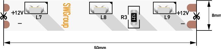 Светодиодная лента SWG 4,8W/m 60LED/m 315SMD холодный белый 5M 002200