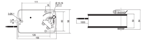 Электропривод Airone VA05S230S с возвратной пружиной
