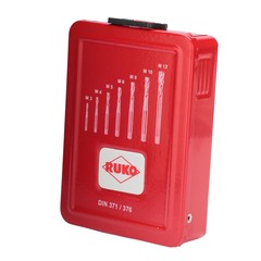 Набор метчиков машинных M3 -M12 HSSE DIN371/376 (Винт., C/2,5P, R35) 7пр Ruko 245062(K)