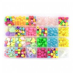 
          Набор для создания украшений-бусины Alingar, 185х130х18мм, "Colored beads", 9 вид. бус., 2х1,2 м леска, пластик.пенал с европод.