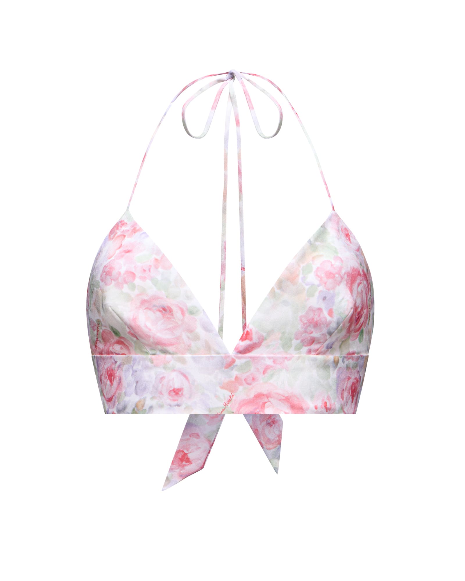 Топ на тонких бретелях из фирменного цветочного принта, Молочный