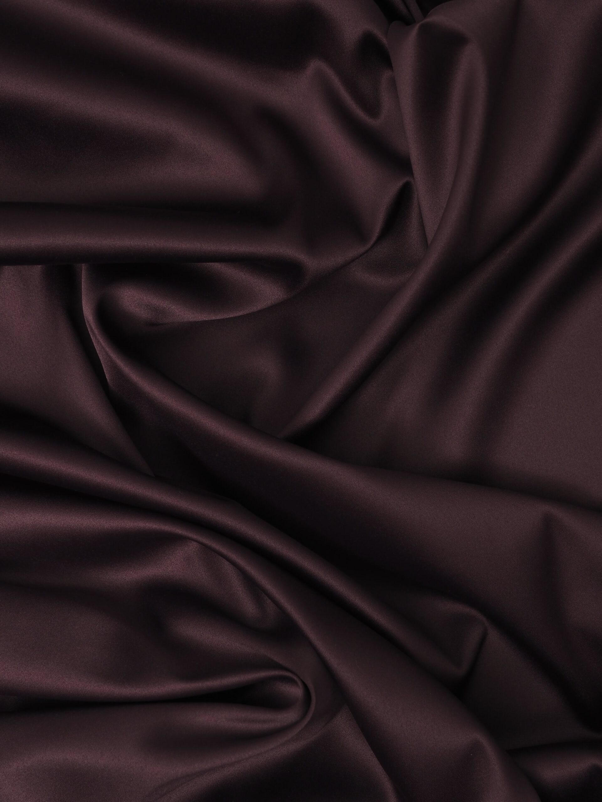 Атлас стрейч горький шоколад (фиолетовый подтон) глянцевый метражом