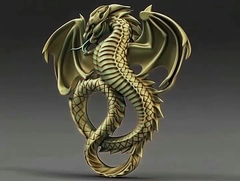 Силиконовый молд № 378 Дракон Большой левый