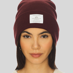 Шапка Alpha Industries Essential Beanie Cedar Red (Бургунди)