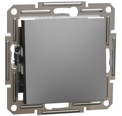 ВЫКЛЮЧАТЕЛЬ С/У 1-КЛАВИША 1P 10AX БЫСТРОЗАЖИМ КЛЕММЫ МЕХ АНТРАЦИТ ASFORA /SCHNEIDER/