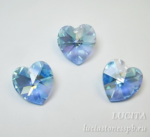 6228 Подвеска Сваровски Сердечко Aquamarine AB (14,4х14 мм) (3)