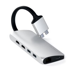 USB-хаб Satechi USB-C Dual Multimedia Adapter, серебряный