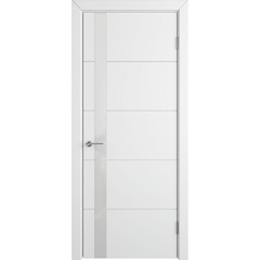 Купить Межкомнатная дверь эмаль VFD Trivia Polar белая остеклённая