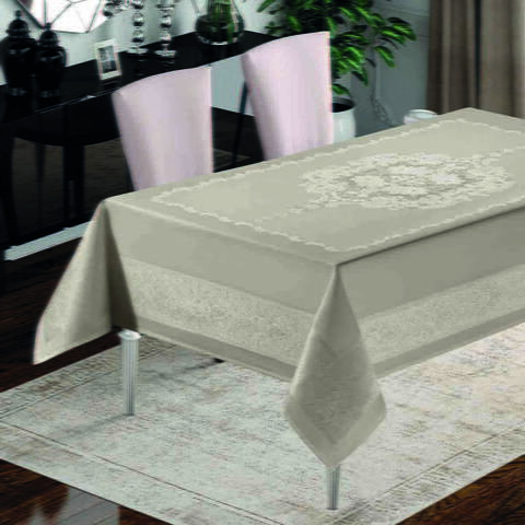 Скатерть 150x220 Arya home Sava бежевая